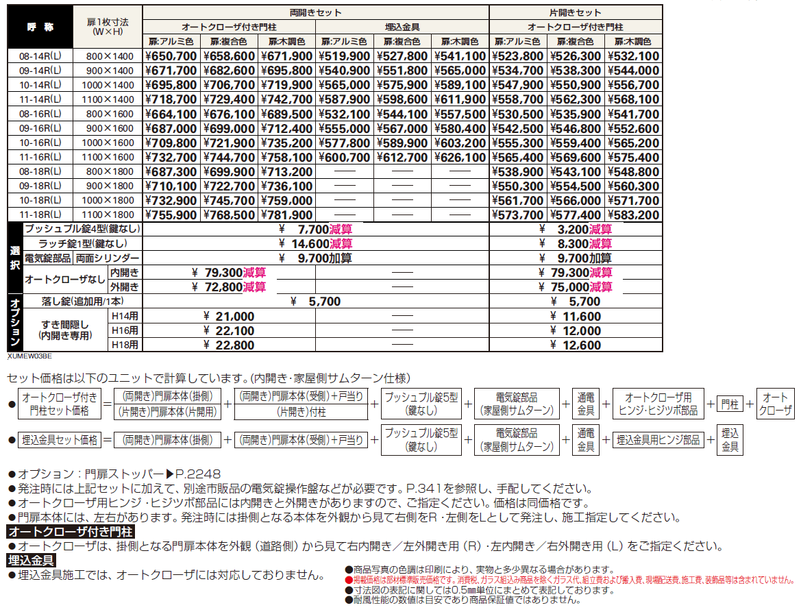 電気錠付共用門扉 ルシアス 門扉W03型【2024年版】_価格_1