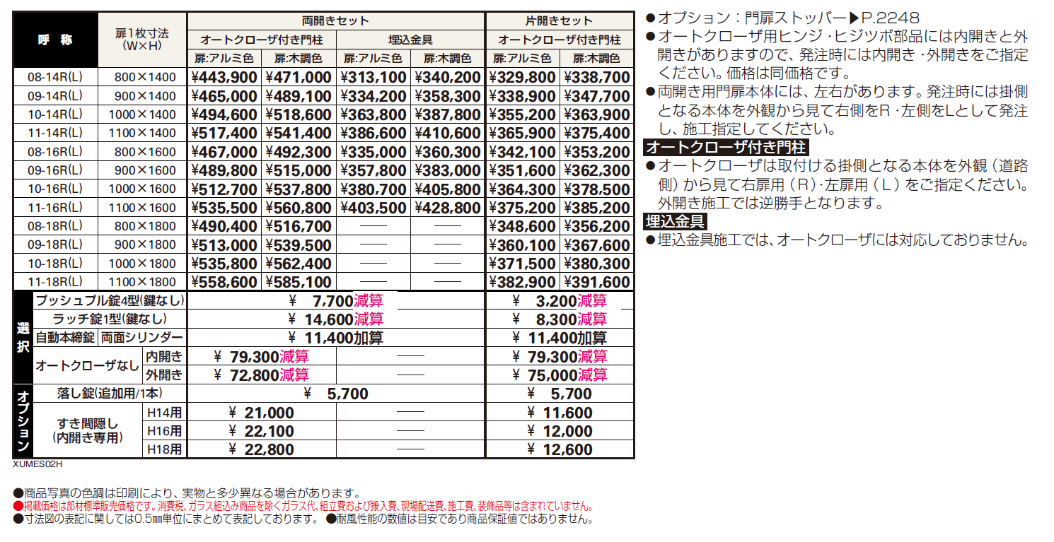 〔共用門扉〕ルシアス 門扉S02型【2024年版】_価格_1