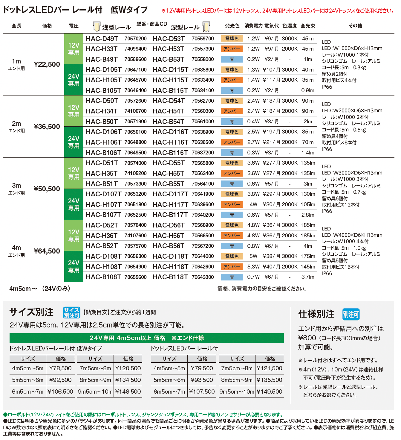 ドットレスLEDバー レール付 低Wタイプ【2024年版】_価格_1