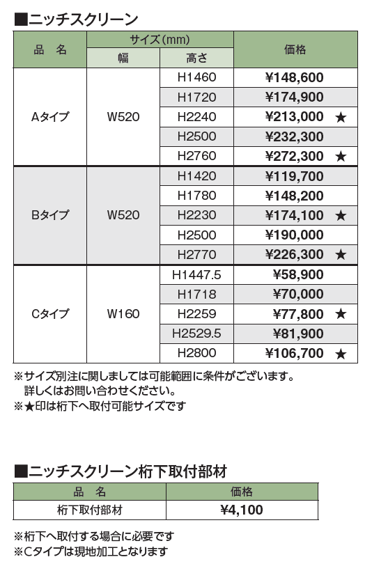 ニッチスクリーン【2024年版】_価格_1