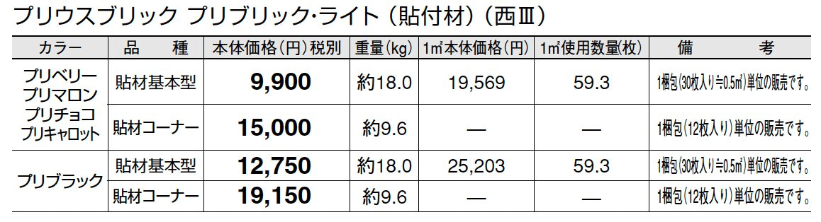 プリウスブリック プリブリック・ライト(貼付材)_価格_5
