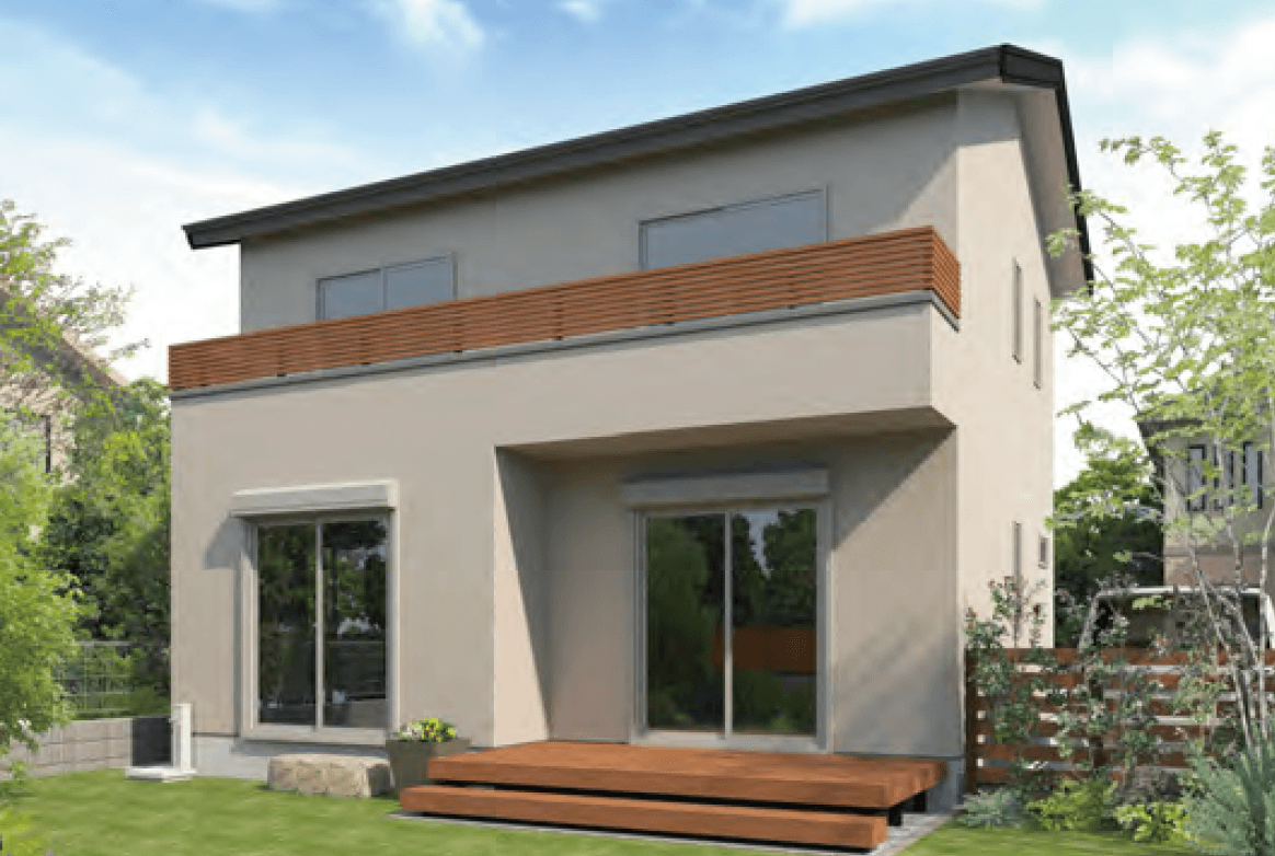 MINOの「笠木付彩木横格子手摺34H450タイプ AYM3404」