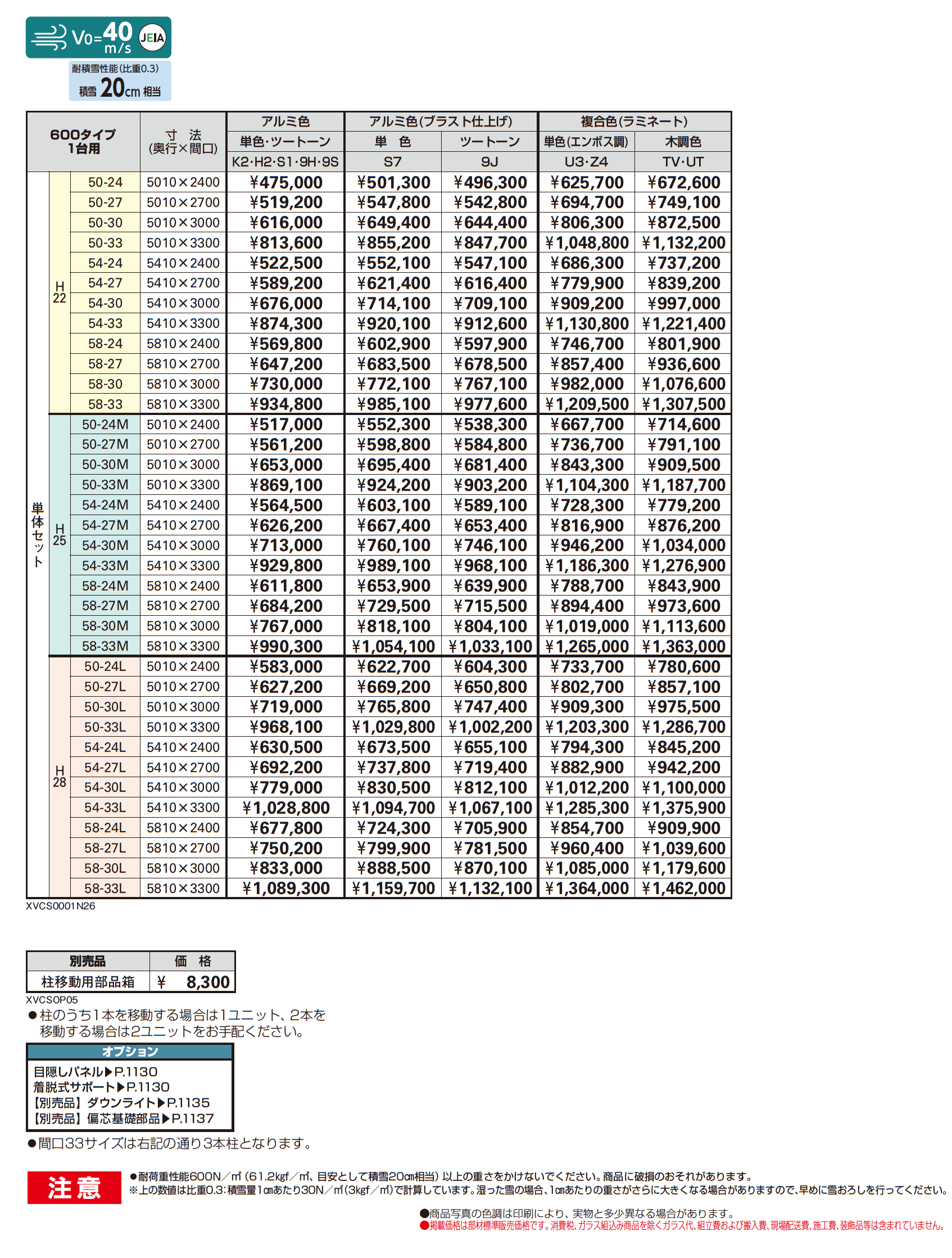 プレーンルーフ 600タイプ 1台用(単体)_価格_1