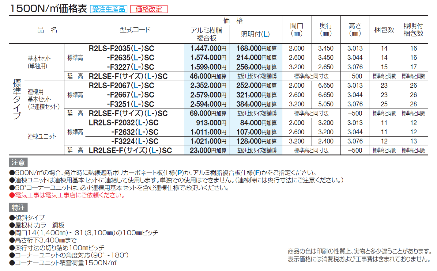 ライズルーフⅡ Lタイプ(1500N/㎡)【2024年版】_価格_2