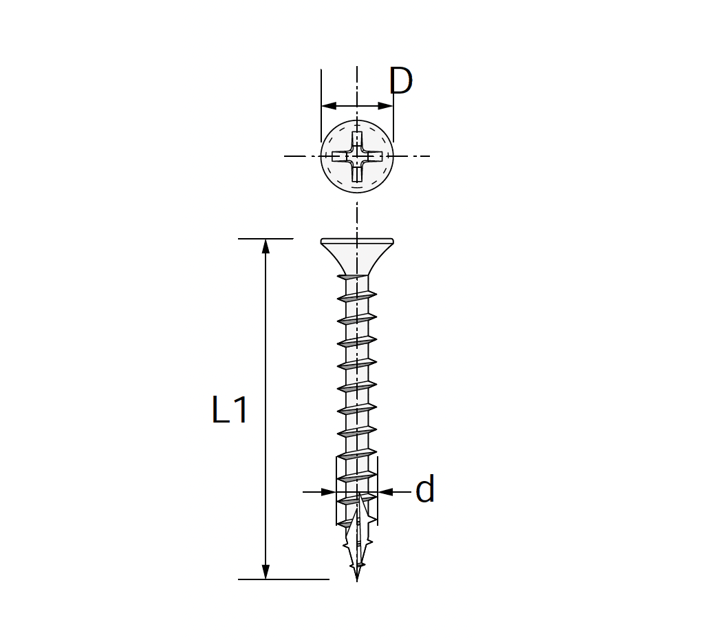 Bullsの「コーススレッド 4カットステンレス <ラッパ頭/SUS305J1>」