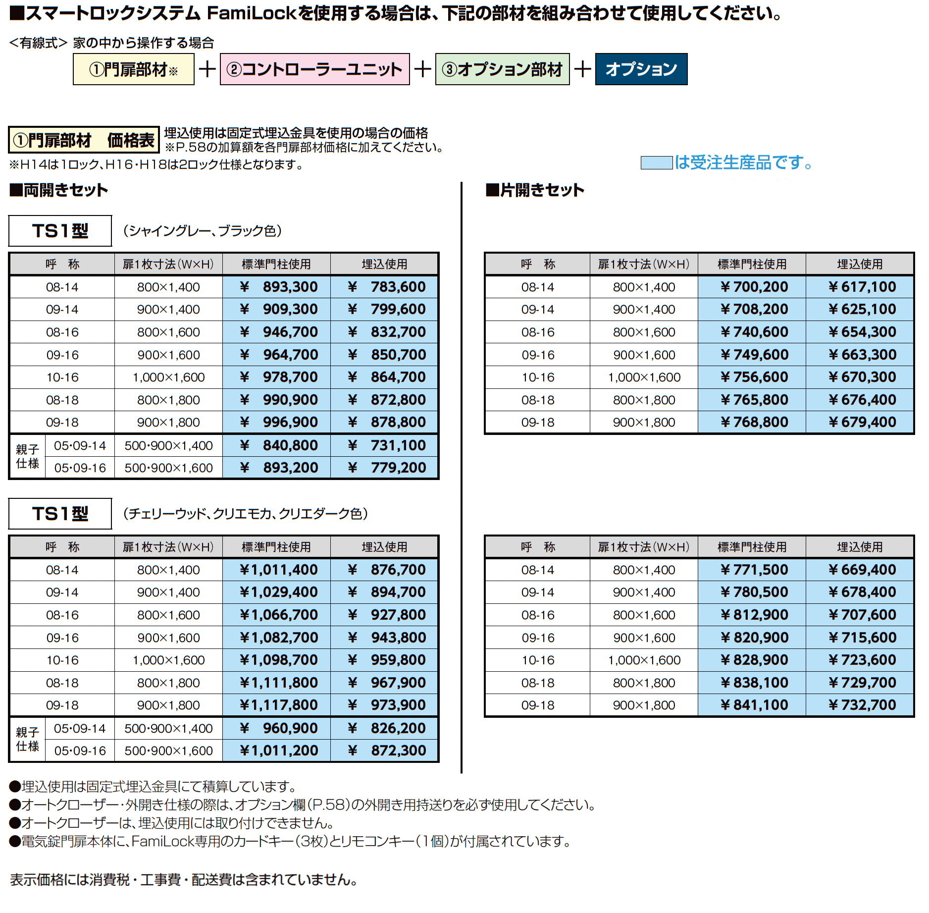 開き門扉AX スマートロックシステム FamiLock TS1型_価格_2