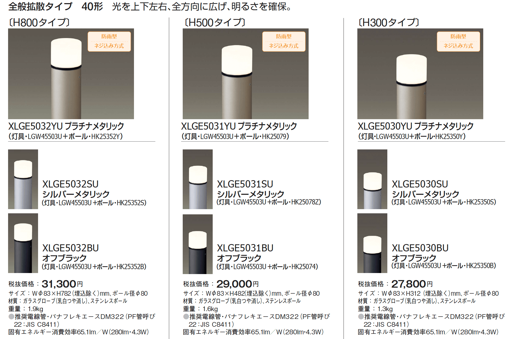 ポールライト(全般拡散タイプ/遮光タイプ/ガードタイプ)【2024年版】_価格_1