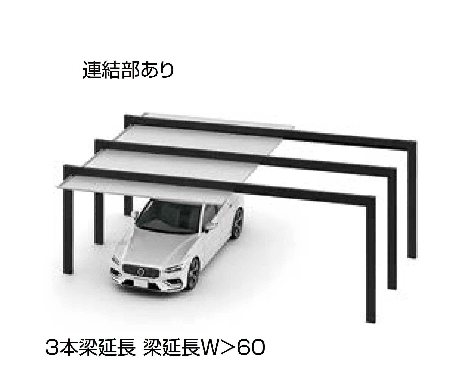 LIXILの「カーポートSC 1500 1台用 梁延長」のサブ画像8