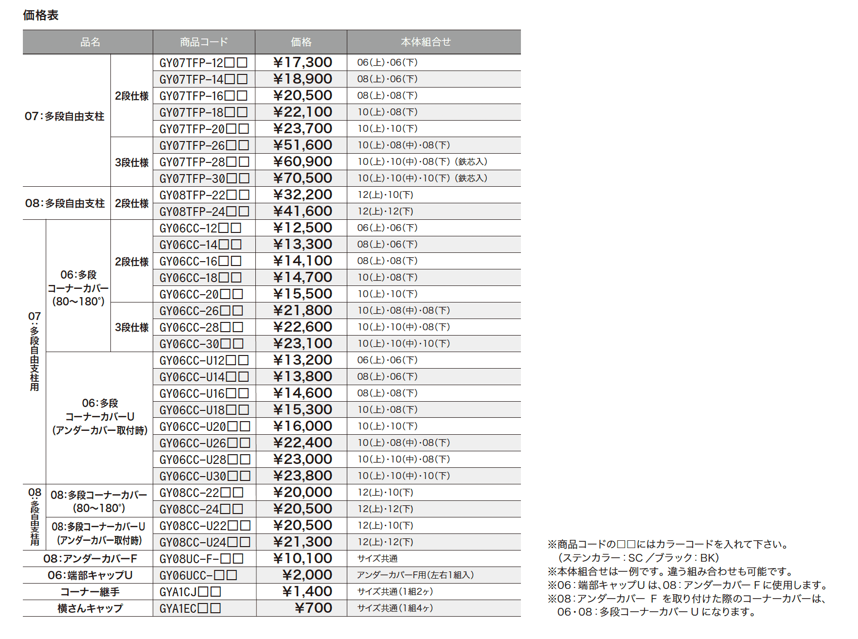 多段自由支柱【2024年版】_価格_1