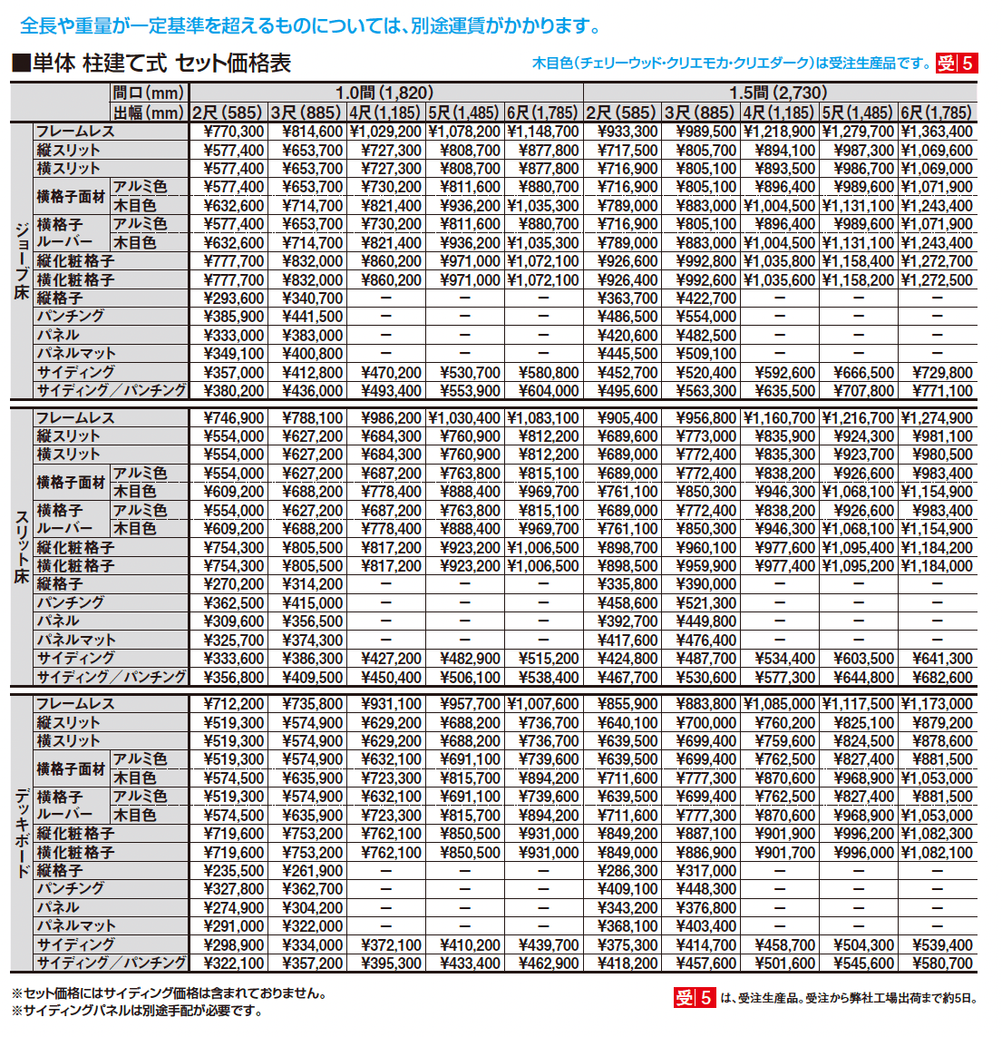 ビューステージ Sスタイル 関東間 柱建て式_価格_1