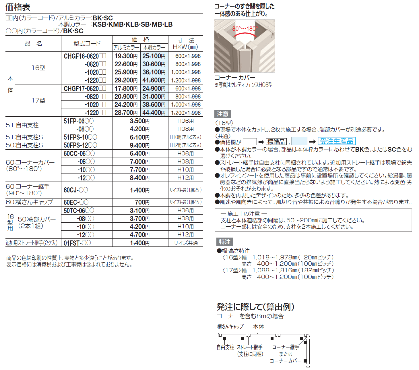クレディフェンスHG 17型(片面仕上)【2024年版】_価格_1