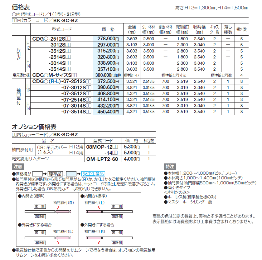 クレディキャスター引戸1型【2024年版】_価格_1