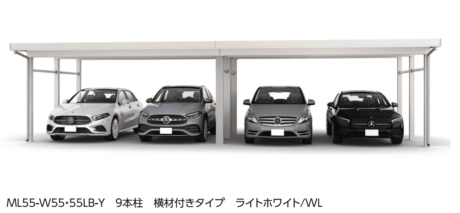 大仙の「SSポートGⅢ 積雪150cm Aタイプ・Bタイプ横(2)連棟セット/4台用」のサブ画像1