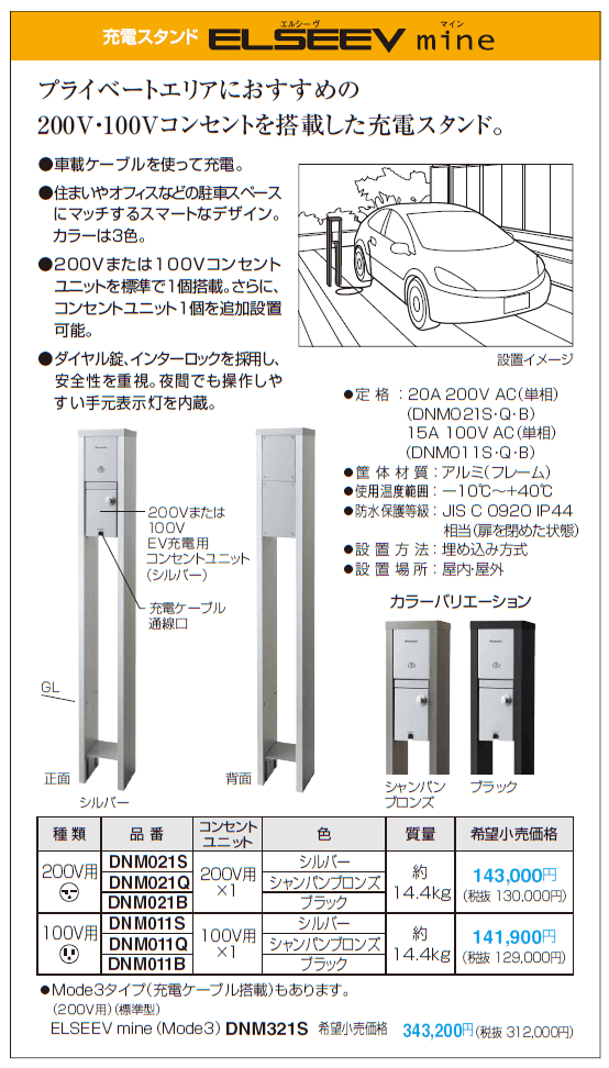 EV・PHEV充電用 充電設備(普通充電)【2024年版】_価格_2