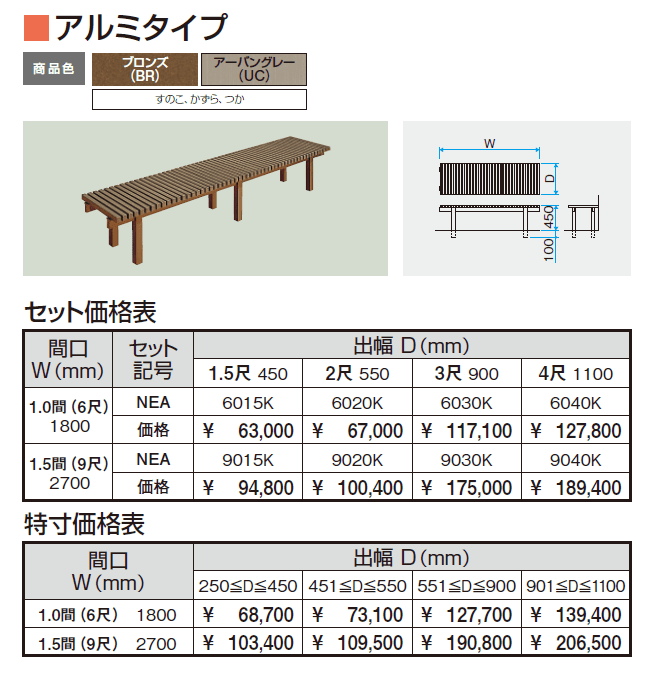 濡縁 アルミタイプ【2024年版】_価格_1
