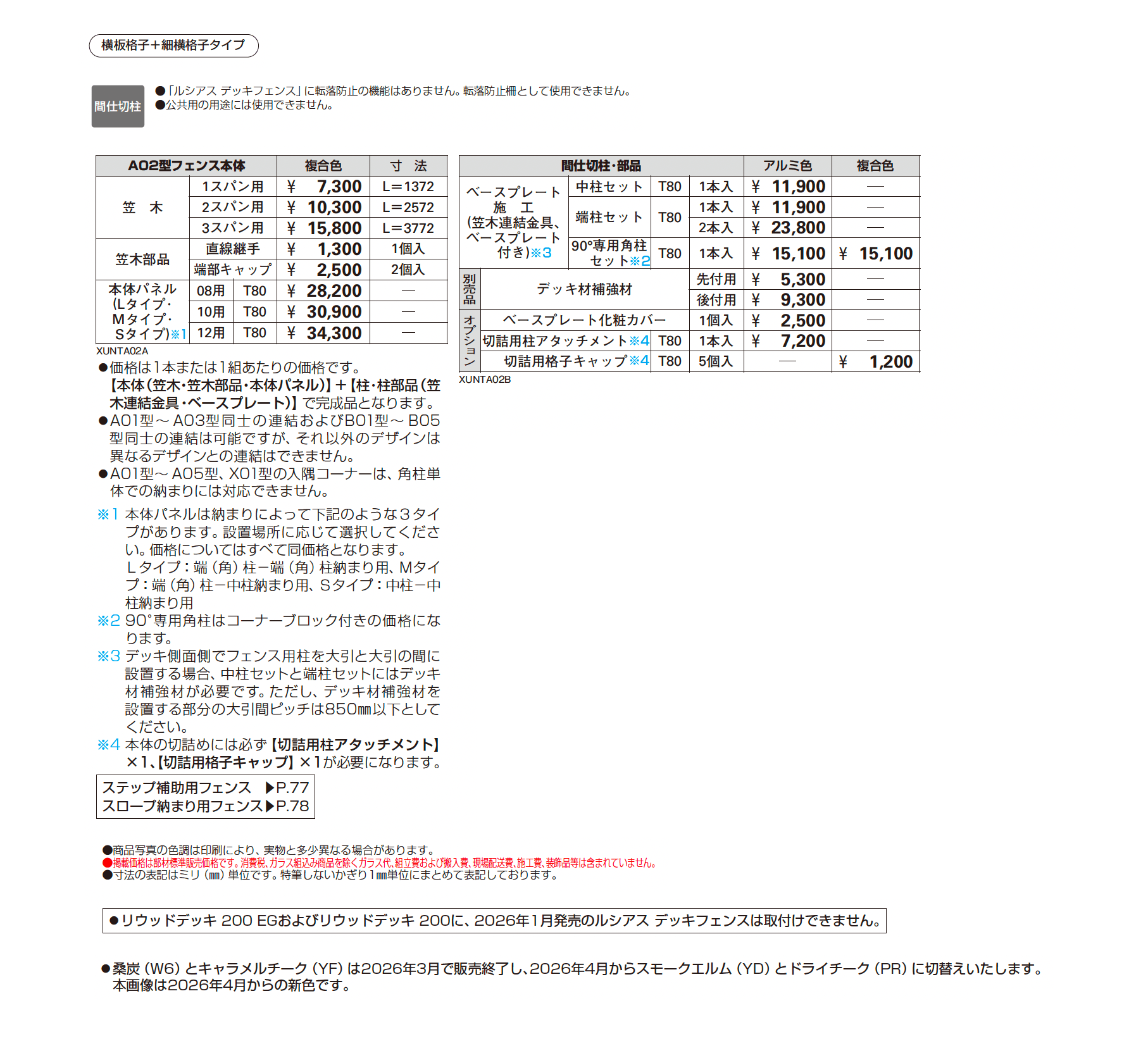 ルシアス デッキフェンス A02型【2026年1月発売】_価格_1