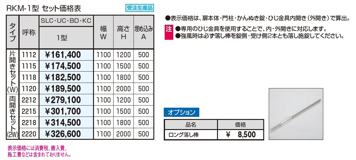 フレラインフォルテ1型 笠木タイプ かんぬき錠_価格_1