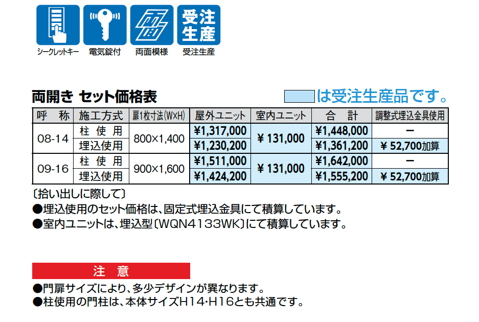 ラファール 2線式電気錠内蔵_価格_1