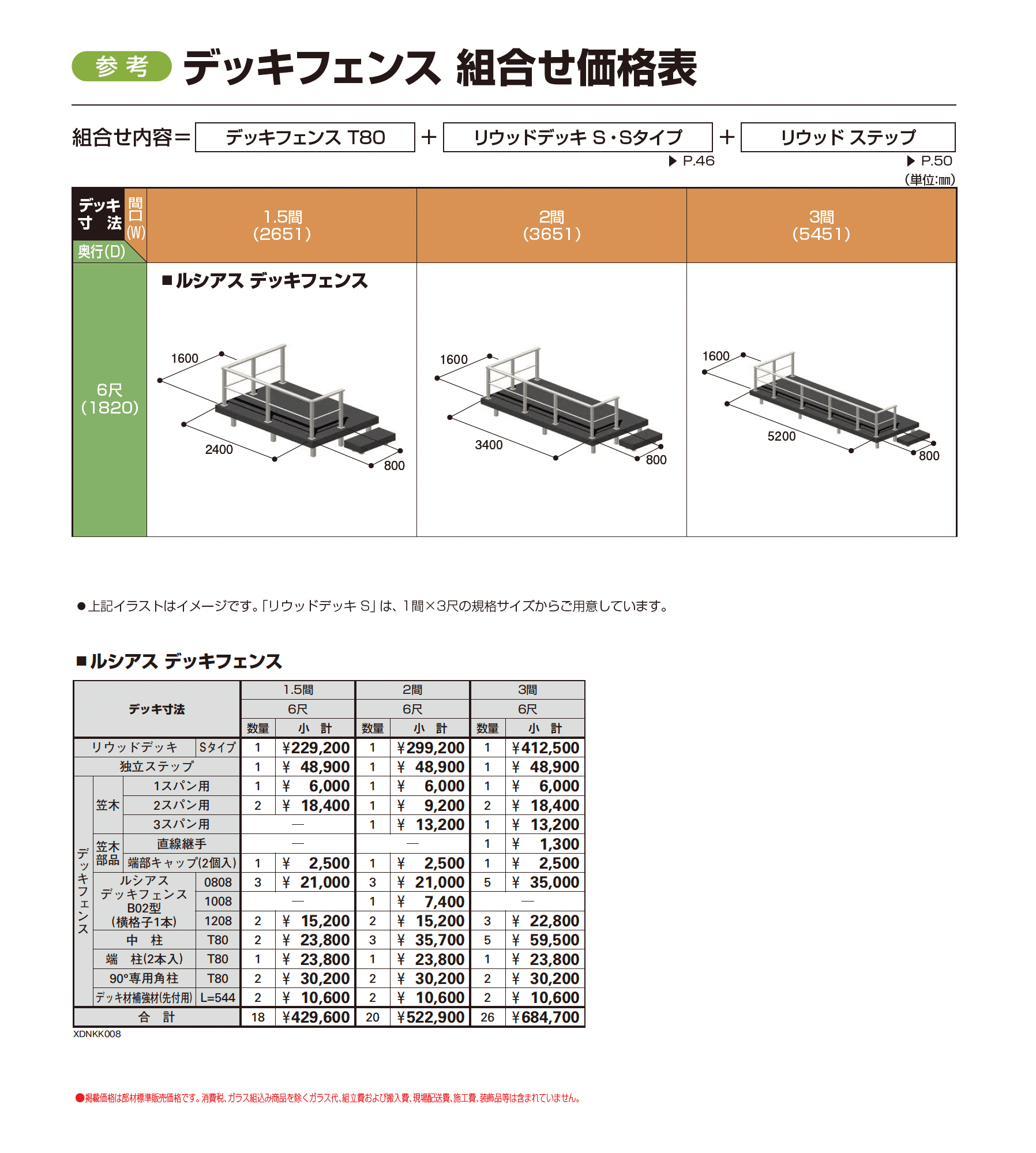 ルシアス デッキフェンス X01型【2026年1月発売】_価格_4