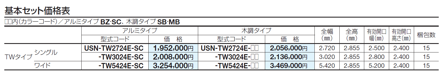 USファサードユニットシャッター TWタイプ(単独仕様)【2024年版】_価格_1