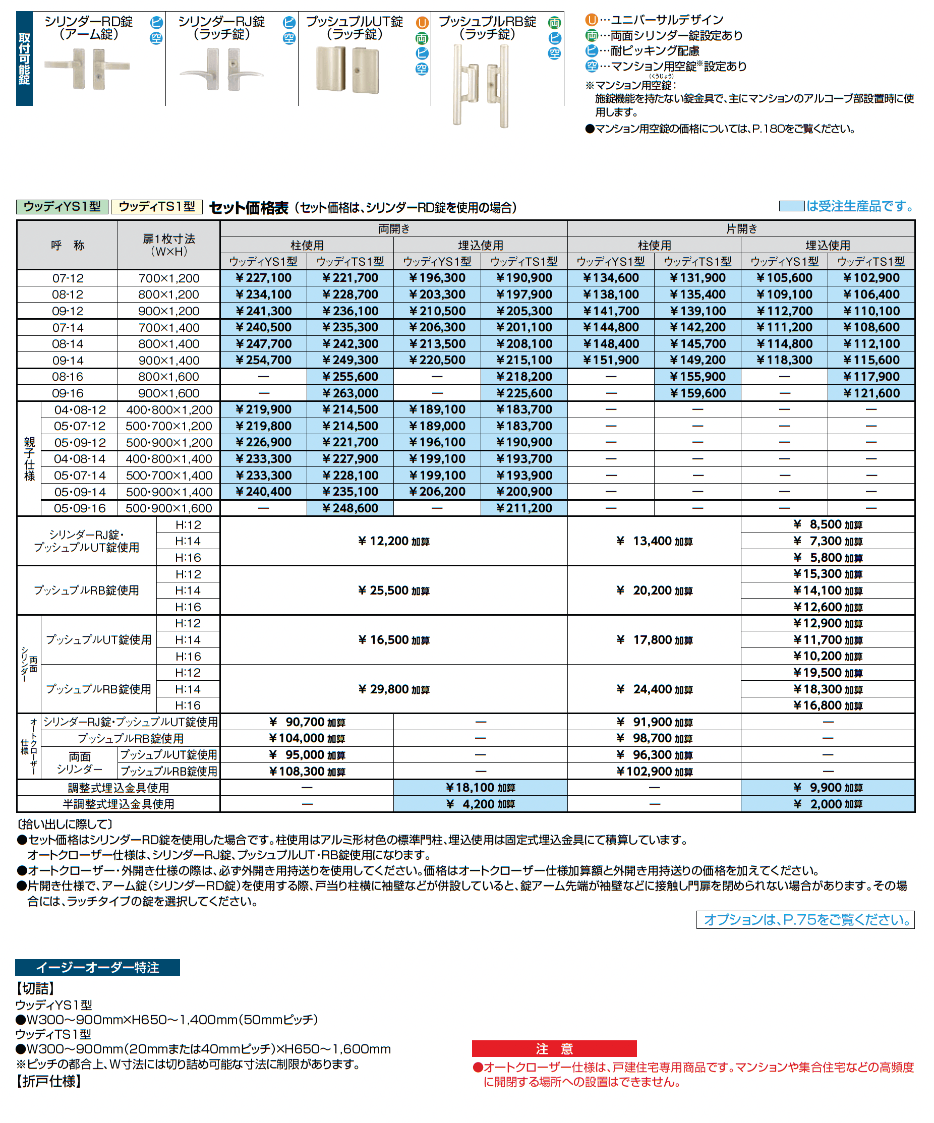 開き門扉AB ウッディYS1型_価格_2