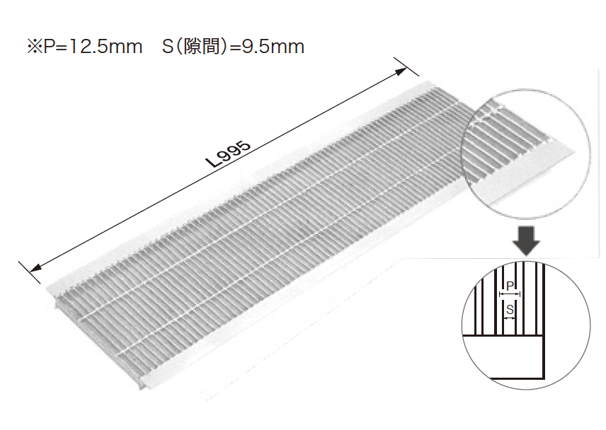 ゆとり 細目型U字溝用グレーチング（HUPシリーズ）