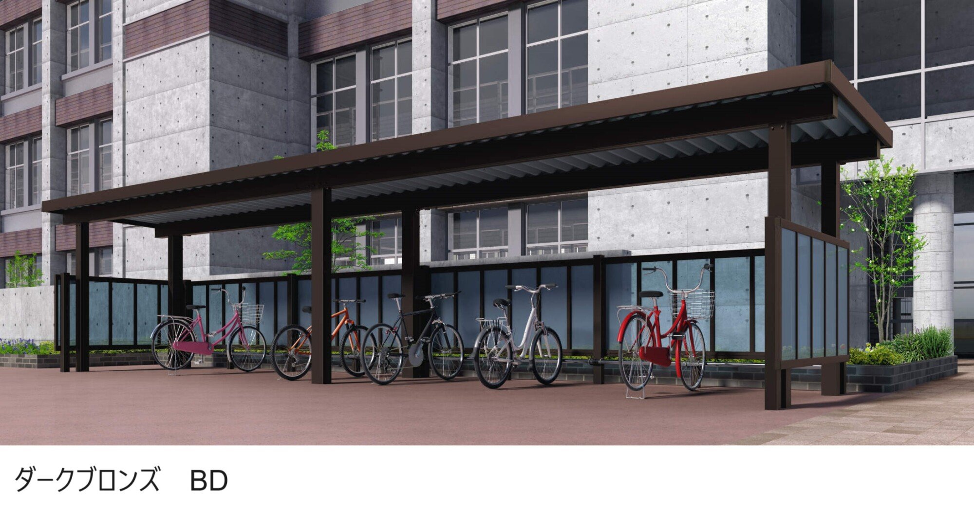 三協アルミの「折板サイクルポート クローズタイプ」