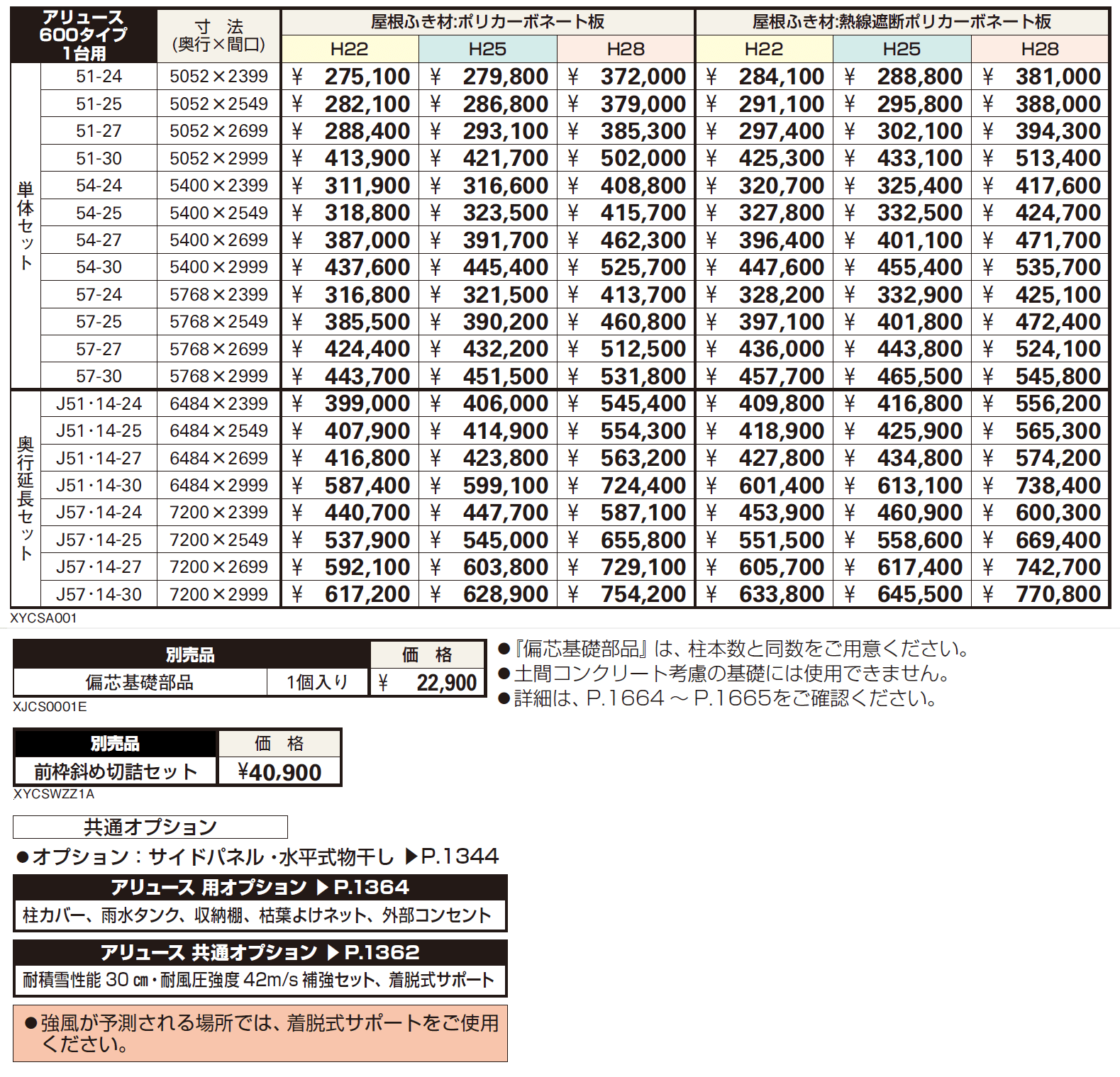 アリュース 600タイプ 1台用 単体セット/奥行延長セット【2024年版】_価格_1