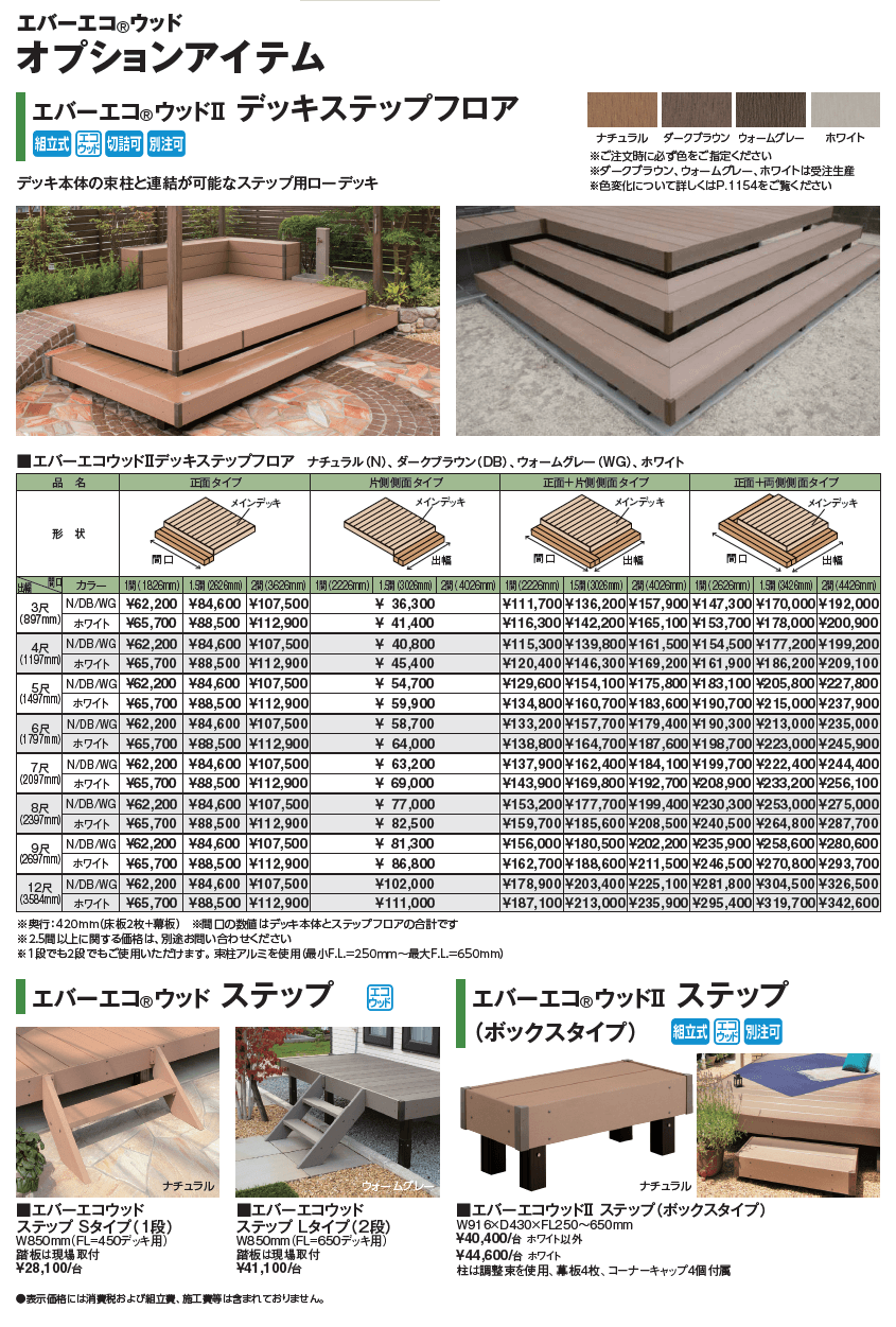 エバーエコ®ウッドⅡ デッキセット床板195mm幅仕様【2024年版】_価格_3