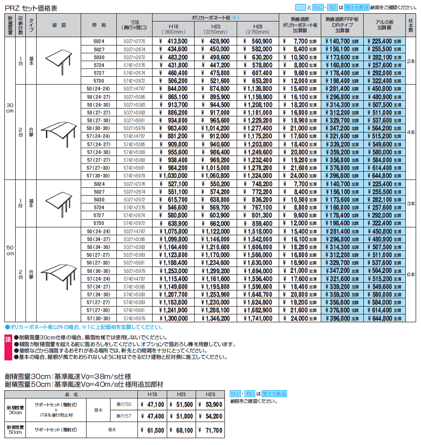 カムフィエースZ(耐積雪量30cm・50cm仕様:基本・合掌)【2024年版】_価格_1