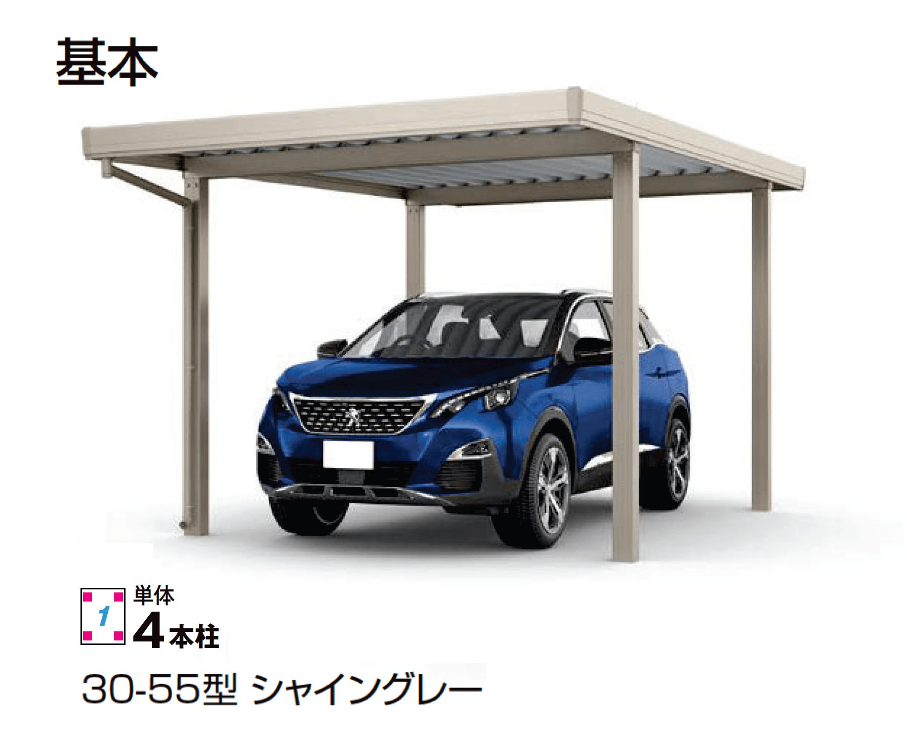 LIXILの「カーポートSW 1500タイプ 1台用」