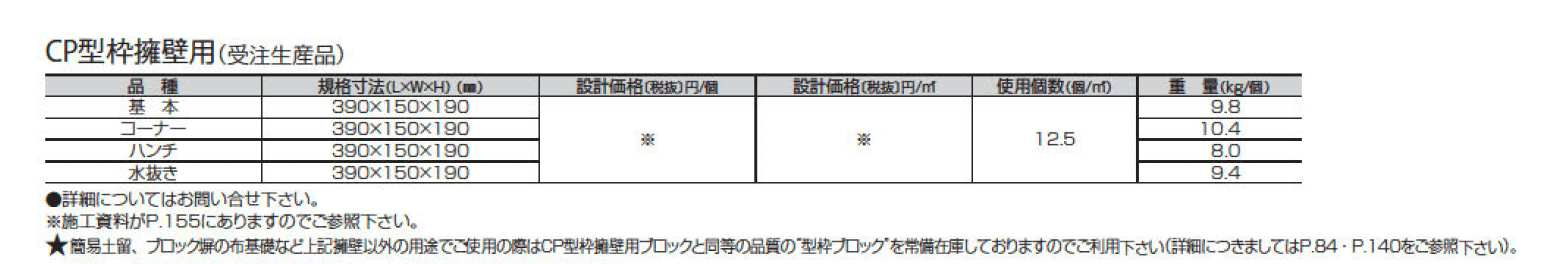 コンストラクション CP型枠擁壁用ブロック_価格_2