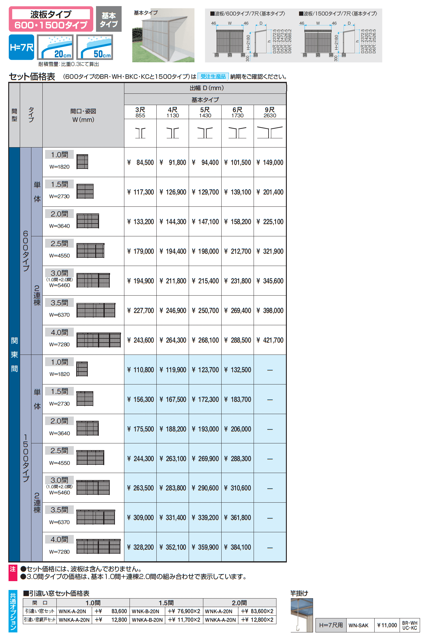 オイトック(波板タイプ/基本タイプ/H=7尺)_価格_1