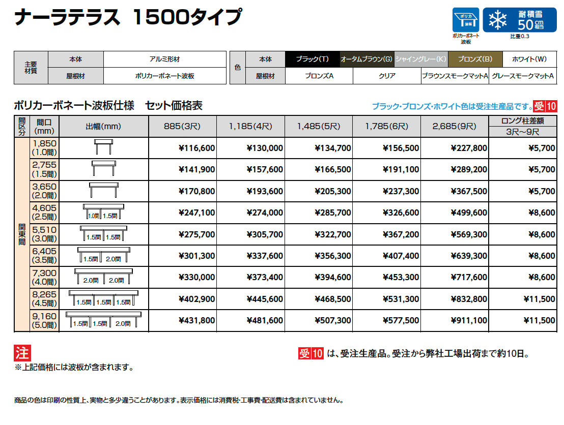 ナーラテラス 関東間【2024年版】_価格_2