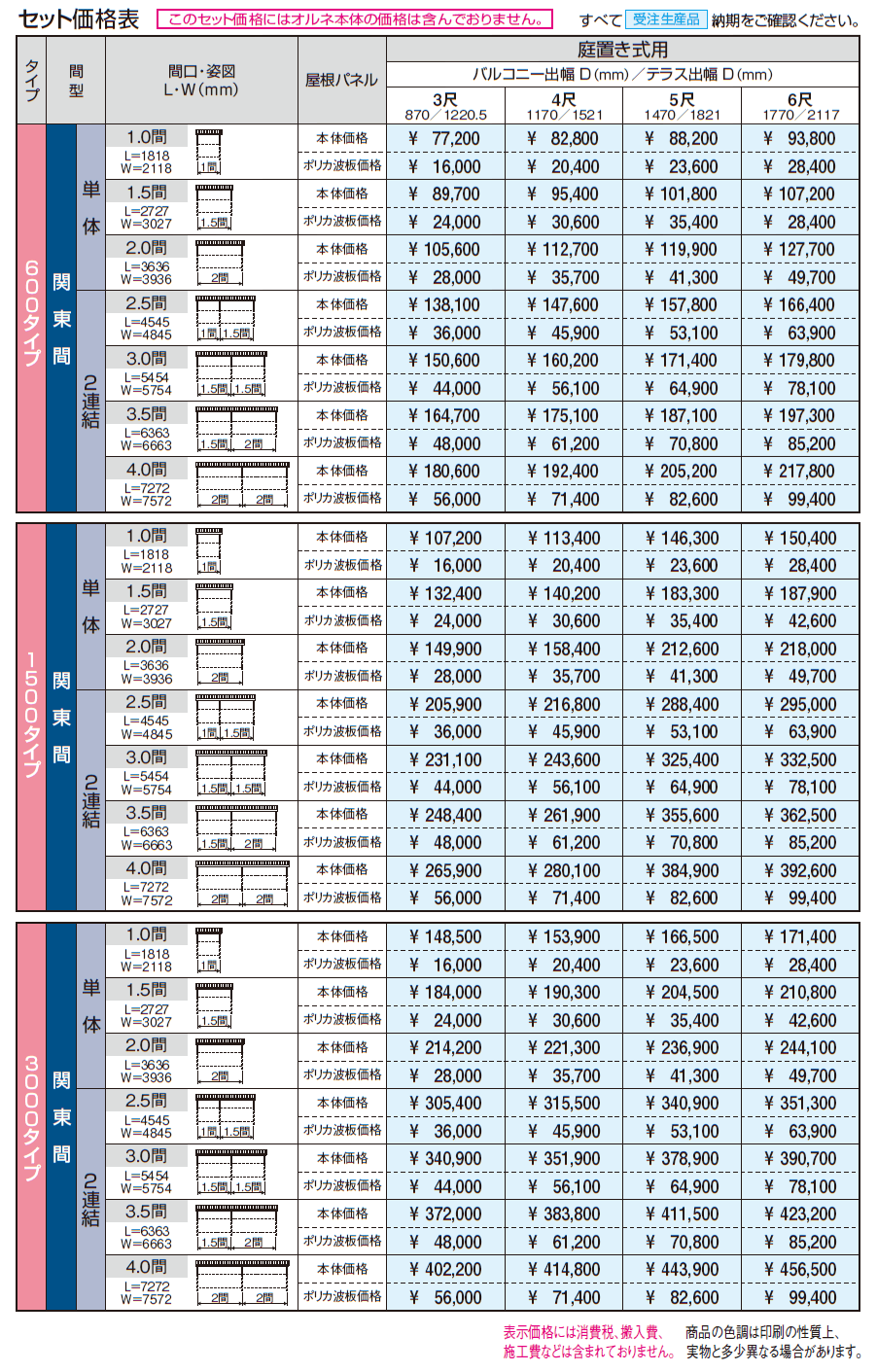 テラーネZ屋根(オルネ 庭置き式用 600タイプ)【2024年版】_価格_1