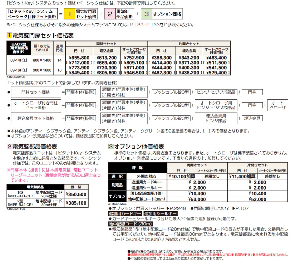 〔ピタットKey システム〕電気錠付 シャローネ 門扉シリーズ EA07型【2024年版】_価格_1