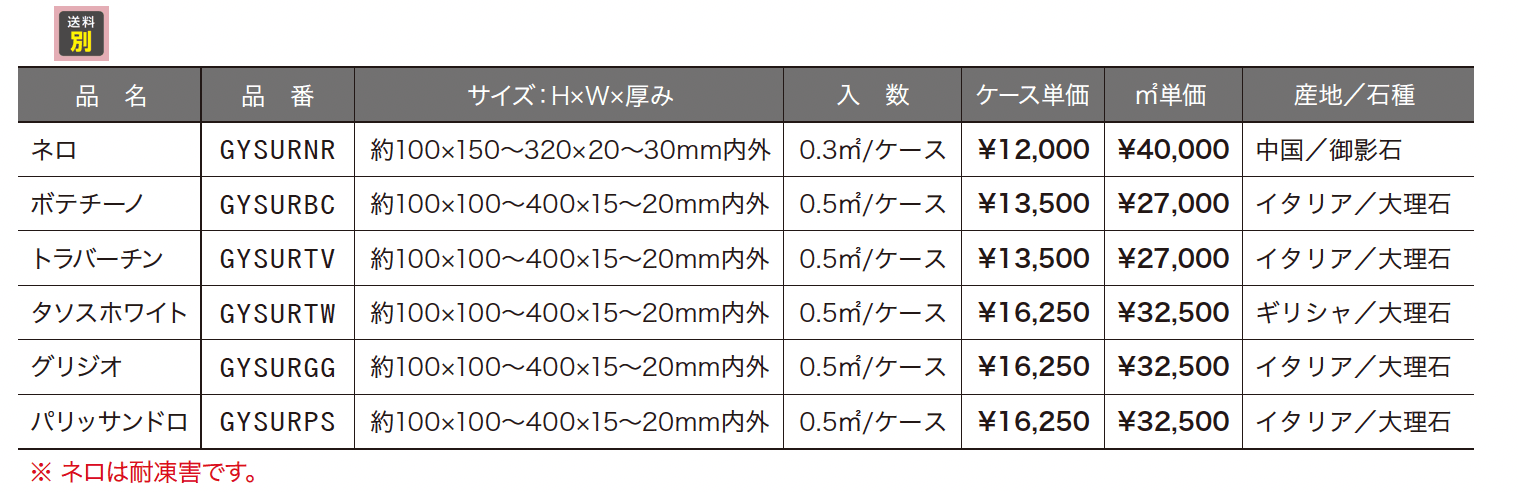 スプリット・サーフェス(乱尺)【2023年版】_価格_1