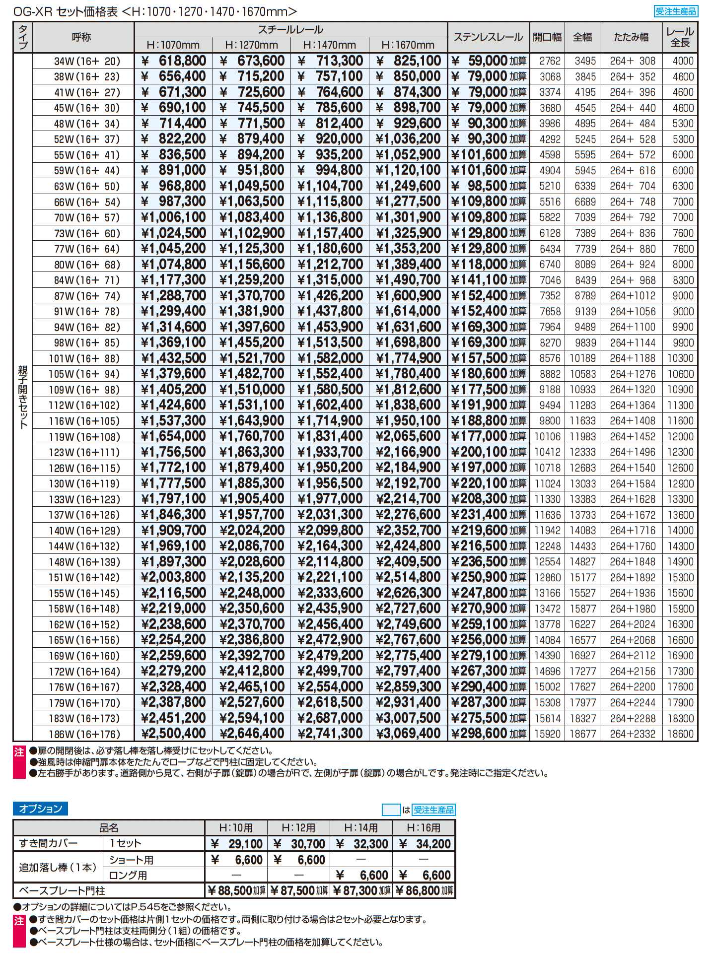アルテンダX型 レールタイプ_価格_4