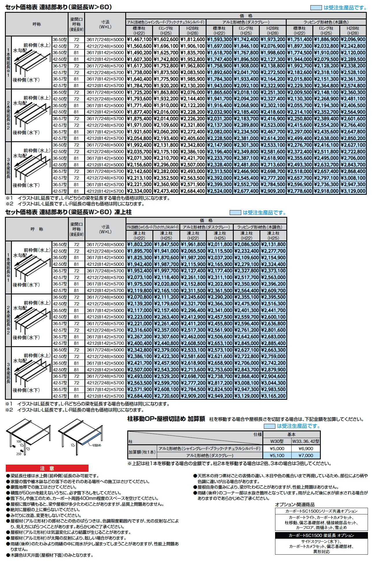 カーポートSC 1500 1台用 梁延長_価格_3