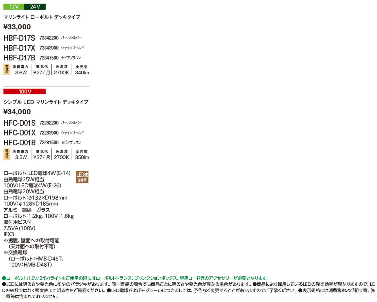 マリンライト(ウォールタイプ) デッキタイプ【2024年版】_価格_1