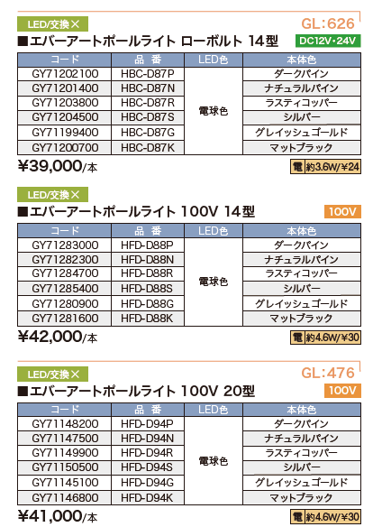 エバーアートポールライト ローボルト 14型/100V 14型/100V 20型 【2022年版】_価格_1