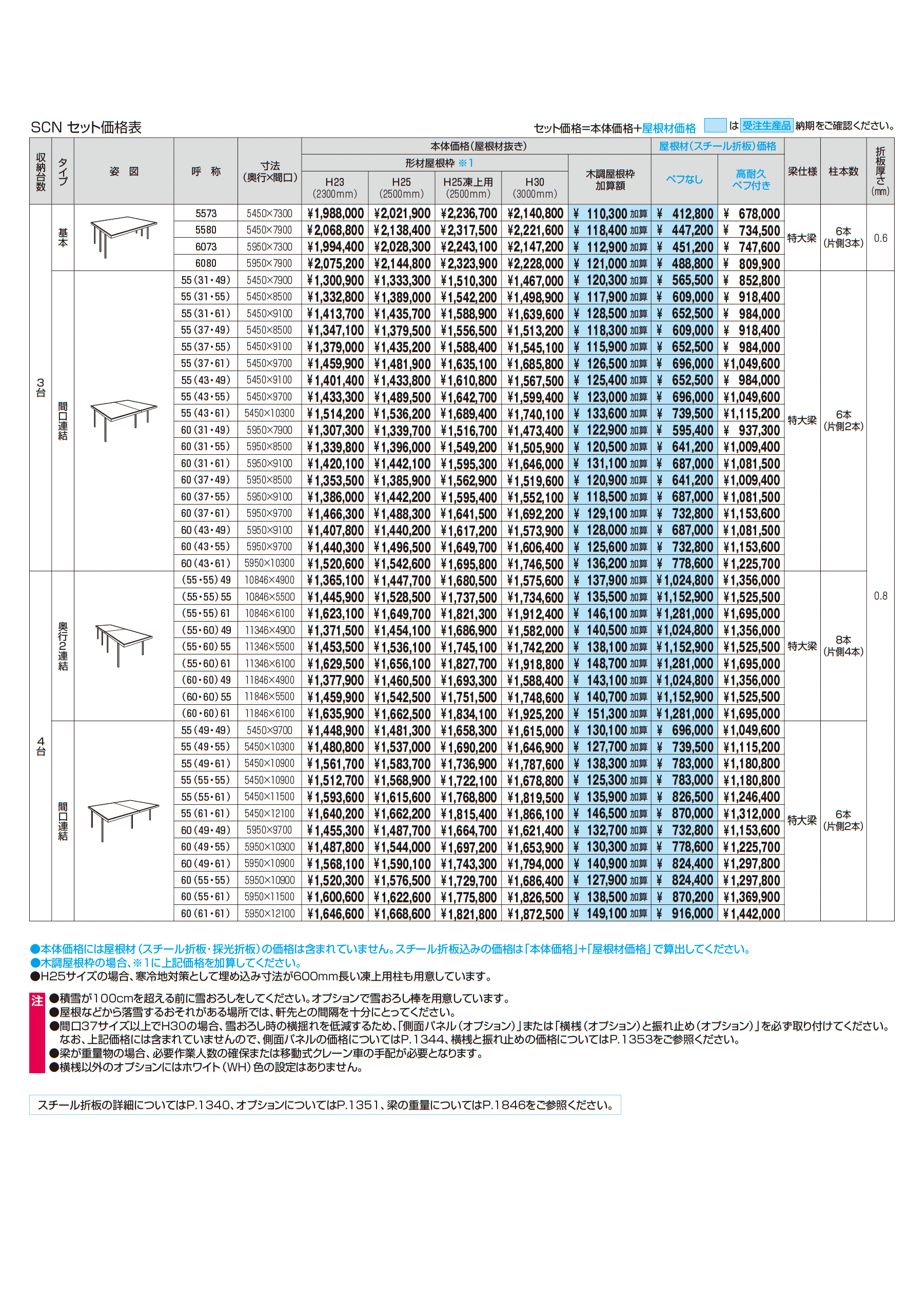 G1-R/ジーワン アール(耐積雪量100cm仕様:基本・奥行延長・間口延長・奥行2連結・間口連結)_価格_2
