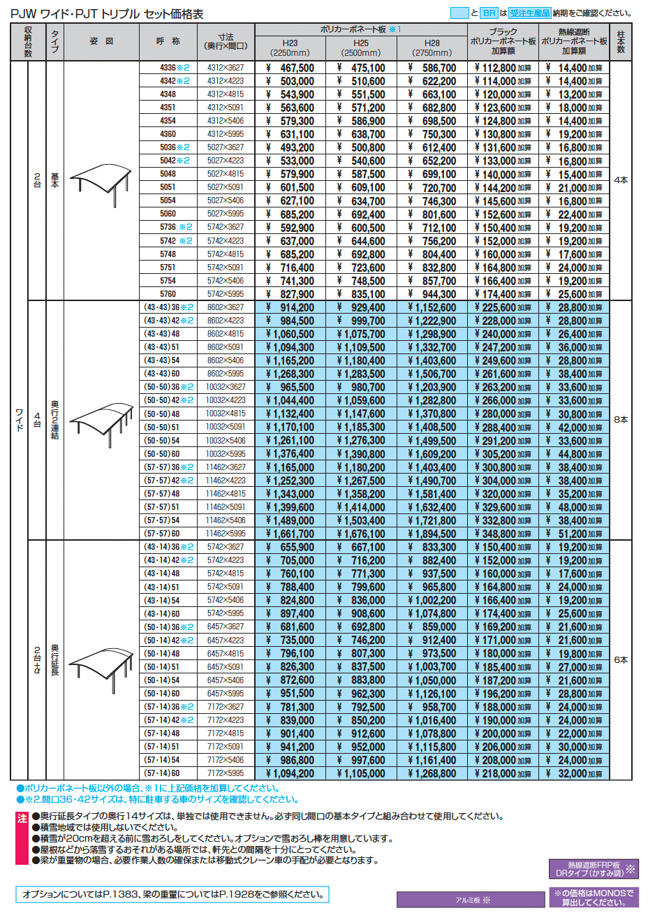 カムフィエースワイド(基本・奥行連結・奥行延長)_価格_1