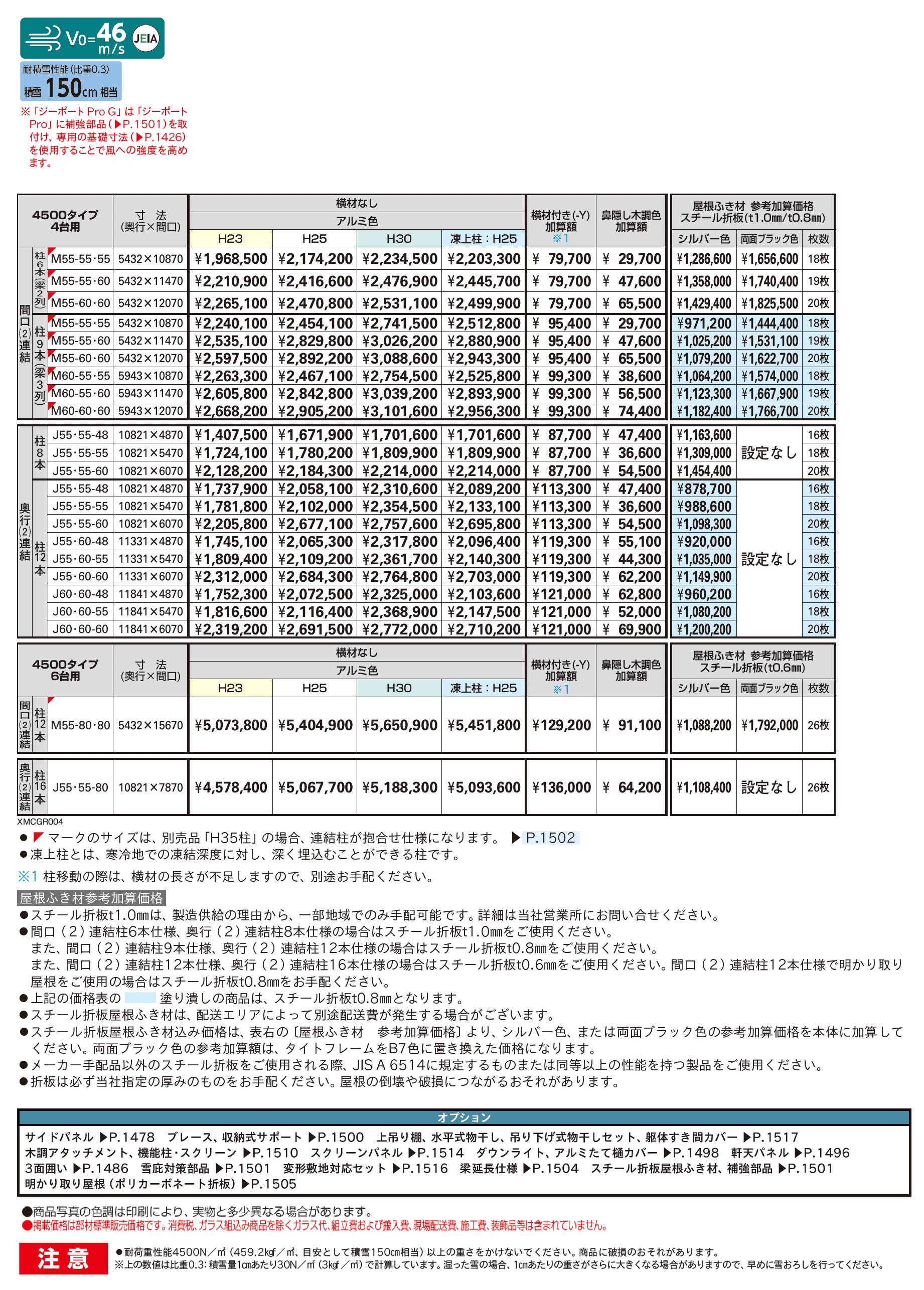 ジーポートPro/Pro G 4500タイプ 4台以上用(奥行連結4台・6台用/間口連結4台・6台用)_価格_1