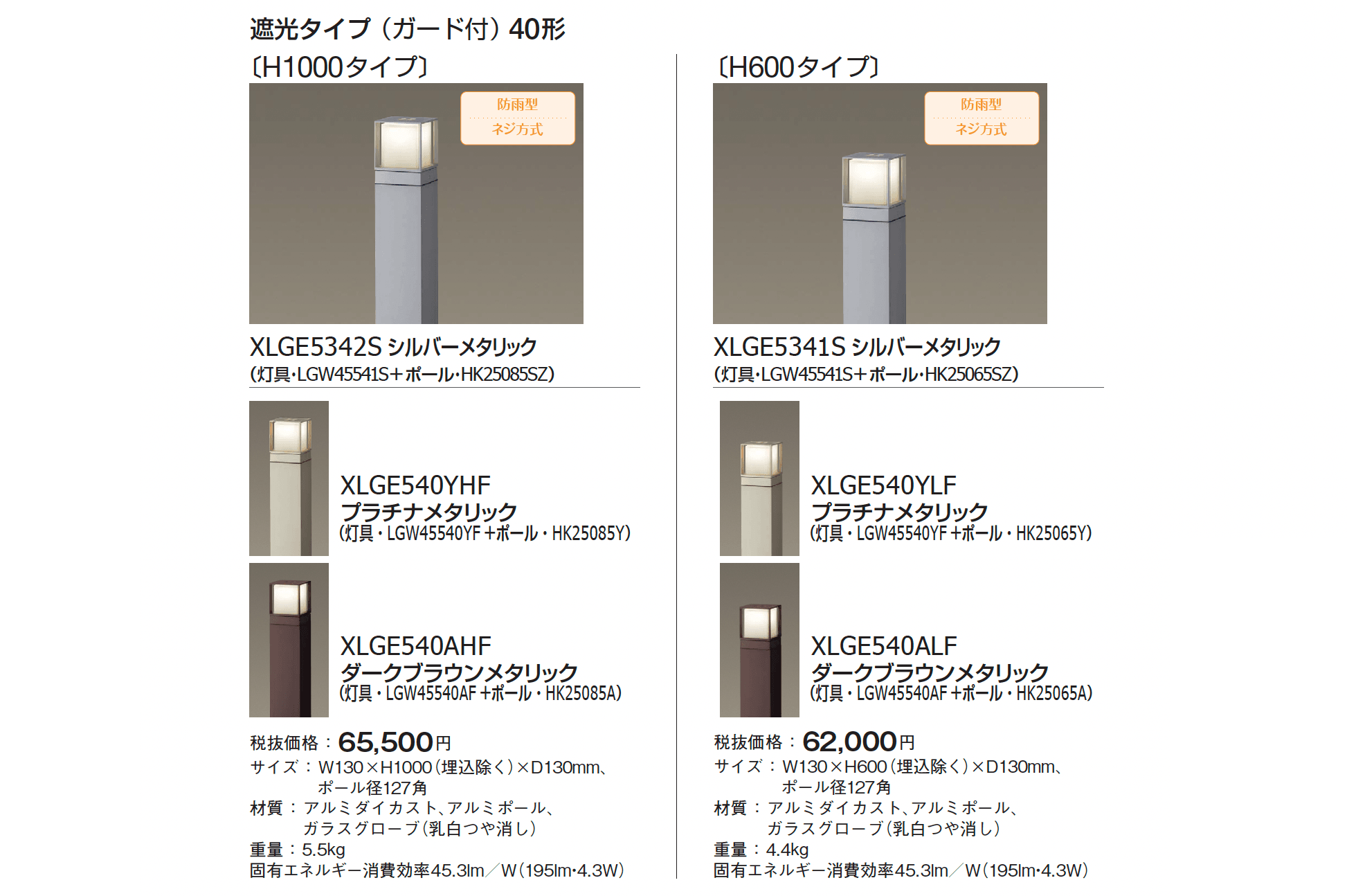 ポールライト(全般拡散タイプ/遮光タイプ/ガードタイプ)【2024年版】_価格_4