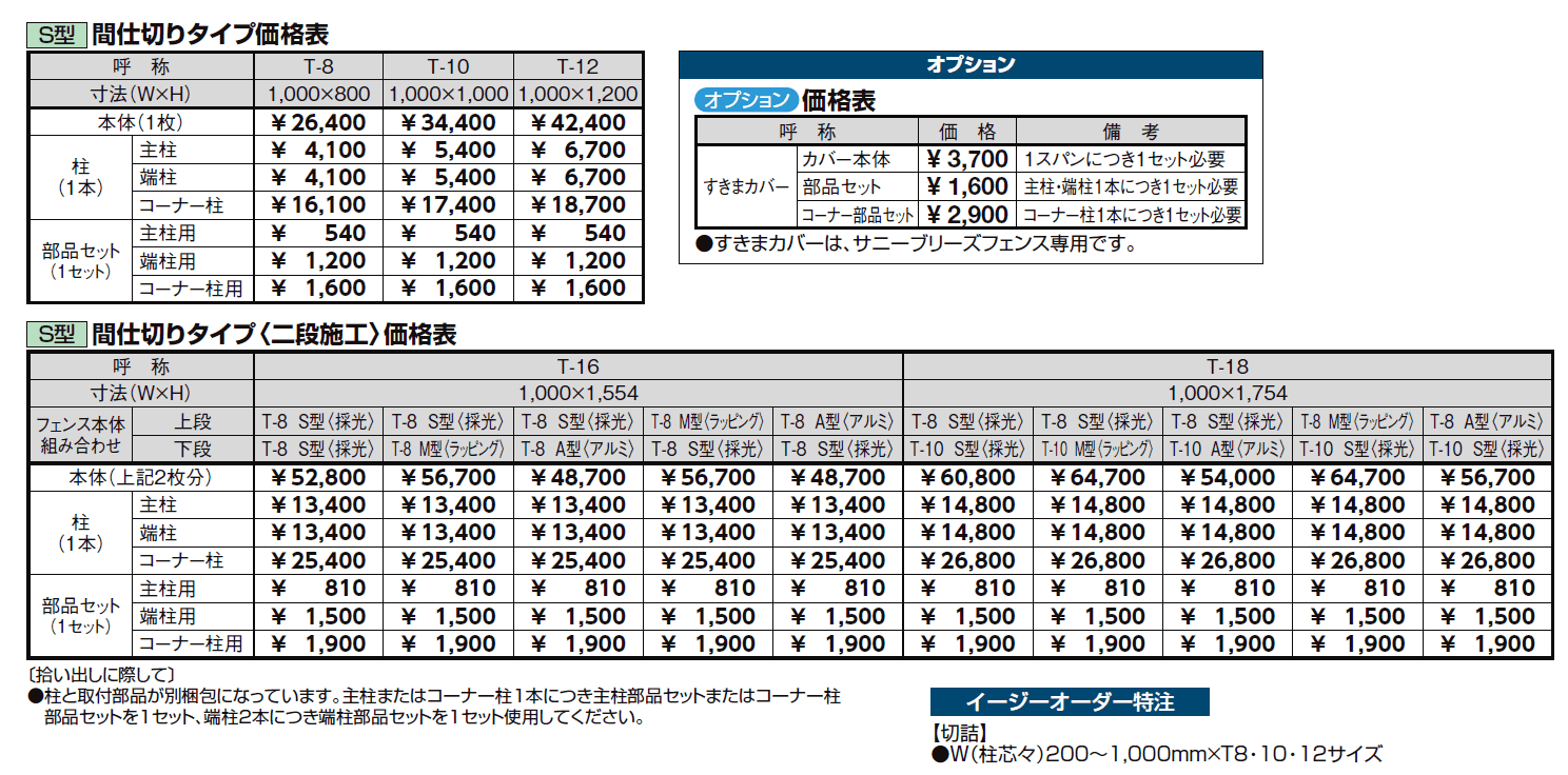 サニーブリーズフェンス S型<採光タイプ>【2024年版】_価格_2