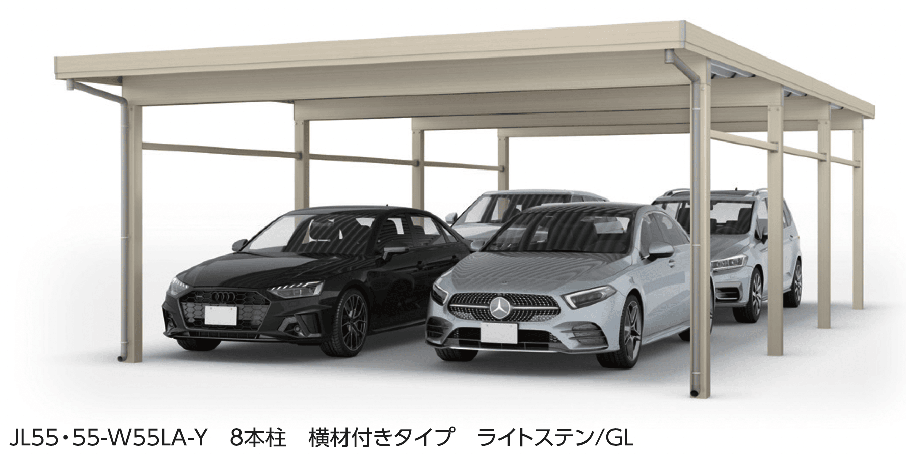 大仙の「SSポートGⅢ 積雪150cm Aタイプ・Bタイプたて(2)連棟セット/4台用」