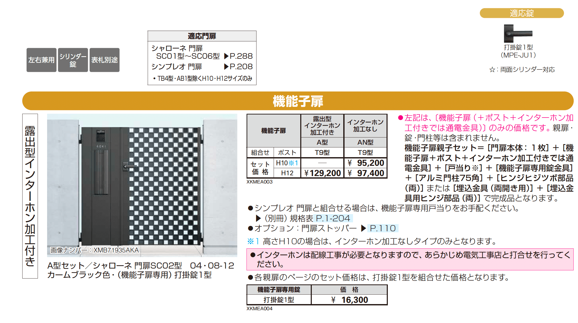 機能子扉A型/AN型【2025年版】_価格_1