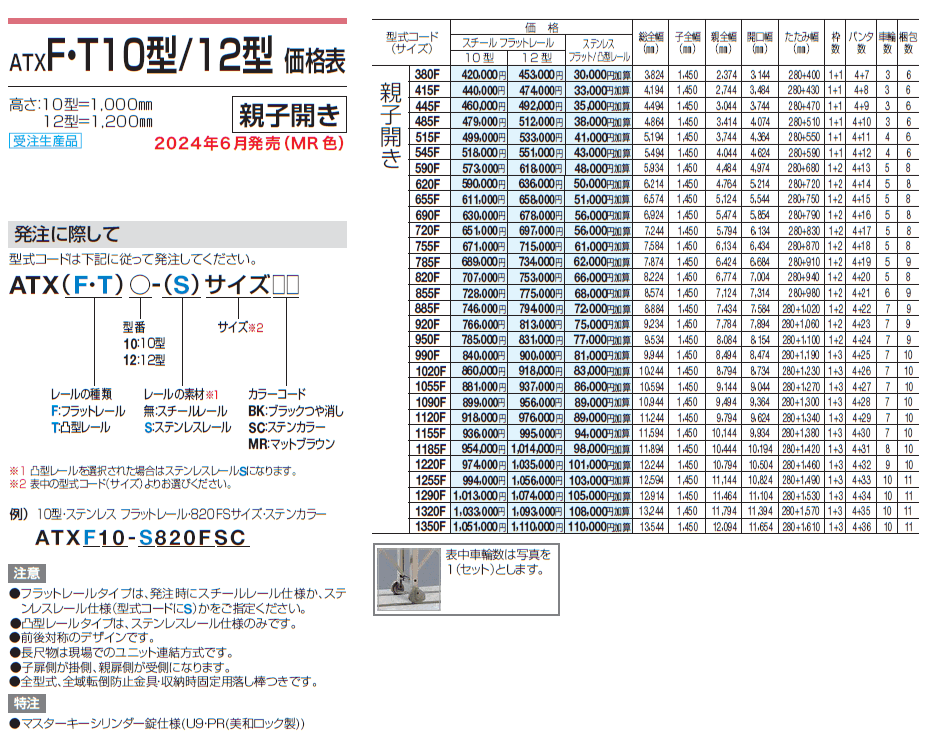 ATXF/T 10型/12型/14型【2024年版】_価格_2