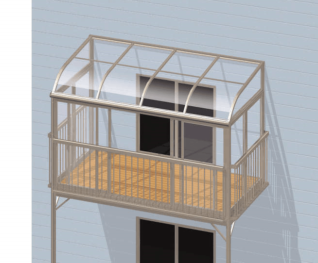 三協アルミの「晴れもようwith特注品(バルコニー仕様/柱建て式 H20サイズ)」